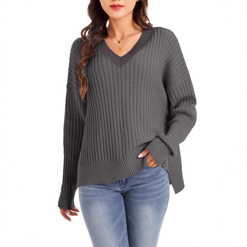 Fallwinter Womens Loosefit Vneck Sweater